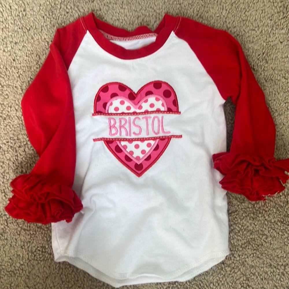 Bristol monogrammed Valentines shirt 12m